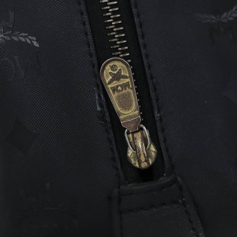 MCM Vicetos Logogram Boston Bag Coated Canvas Black Auth tb1091 - Picture 10 of 16